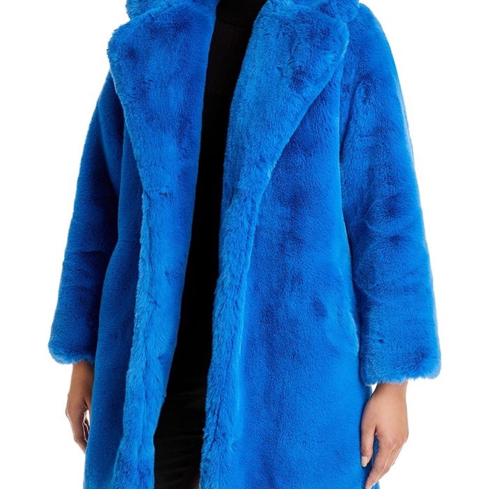 NWT Apparis Stella Faux Fur Coat in Azure Blue size XS!